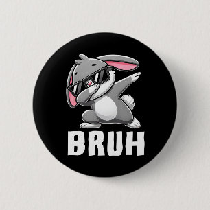 Badge Rond 5 Cm Dabbing Bunny Bruh mème Pâques Jour Dab Bunny Ados