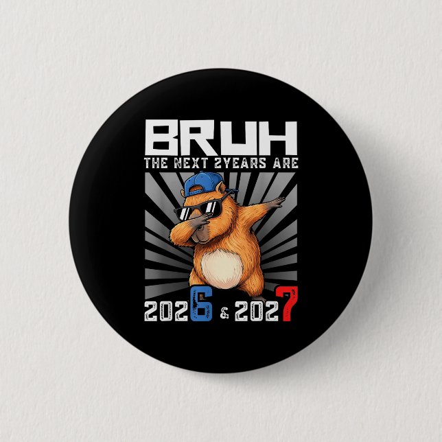 Badge Rond 5 Cm Dabbing Capybara 67 Nye 2026 Boys Kids New Year Ev (Devant)