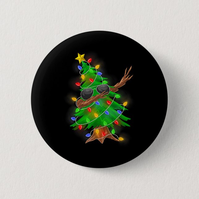 Badge Rond 5 Cm Dabbing Christmas Tree Pour Garçons Filles Hommes  (Devant)
