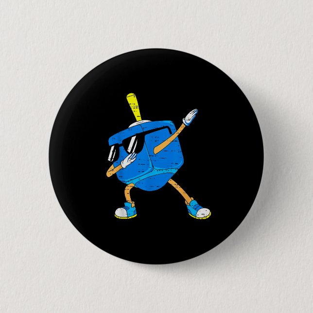 Badge Rond 5 Cm Dabbing Dreidel Hanukkah Dancing Chanukah Toddler  (Devant)