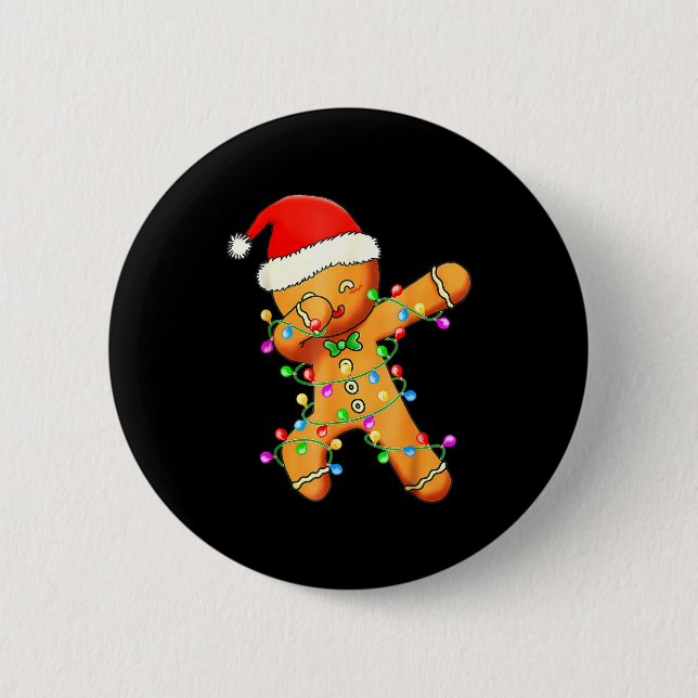 Badge Rond 5 Cm Dabbing Gingerbread Christmas  (Devant)