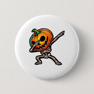 Badge Rond 5 Cm Dabbing Halloween Skeleton Garçons Trick Treat Fun