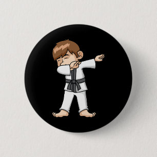 Badge Rond 5 Cm Dabbing Karate Boy Funny Martial Arts Caricature D