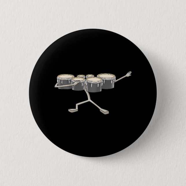 Badge Rond 5 Cm Dabbing Marching Ténor Drums Marching Band (Devant)