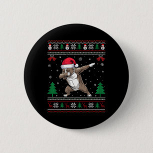 Badge Rond 5 Cm Dabbing Pitbull Chien Santa Hat Garçons Filles Enf