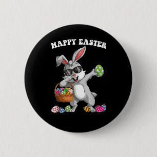 Badge Rond 5 Cm Dabbing Rabbit Jour de Pâques Oeufs Dab Garçons Fi
