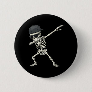 Badge Rond 5 Cm Dabbing Skeleton Pirate Halloween Jolly roger pour