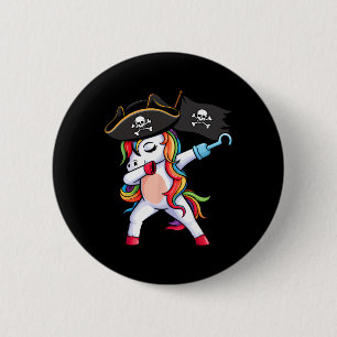 Badge Rond 5 Cm Dabbing Unicorn Pirate Girls Kids Funny Halloween