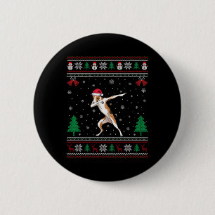 Badge Rond 5 Cm Dabbing Whippet Chien Santa Hat Garçons Filles Enf