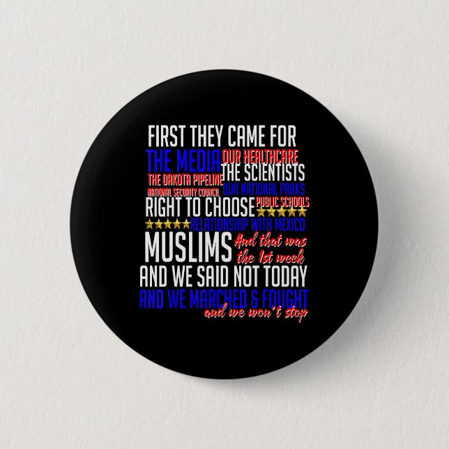 Badge Rond 5 Cm D'Abord Ils Sont Venus Pour Shirt Science Droits C (Devant)