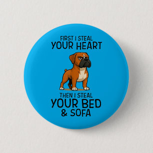 Badge Rond 5 Cm D'abord je vole votre cœur votre lit canapé Boxer 