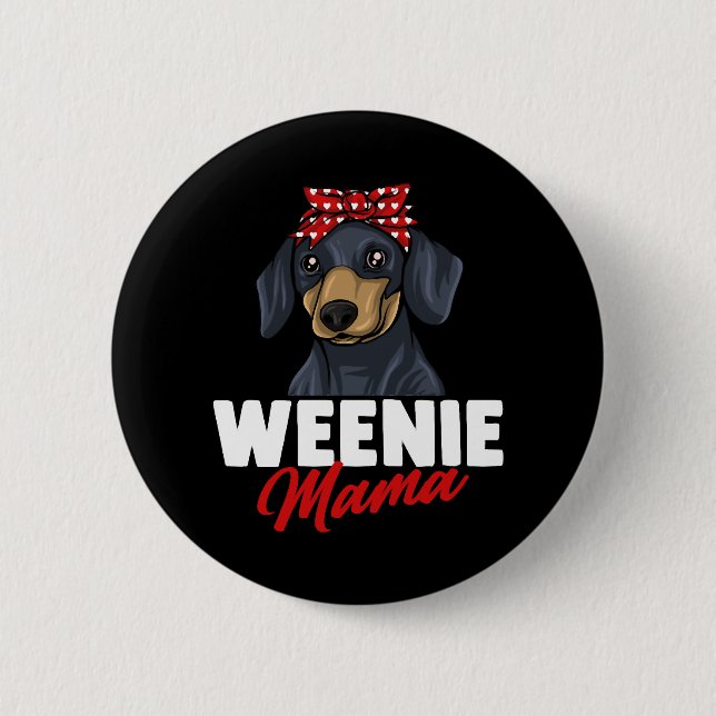 Badge Rond 5 Cm Dachshund Cadeau Dixie Wiener Doxie Dackel (Devant)