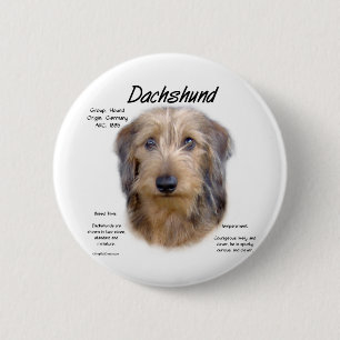 Badge Rond 5 Cm Dachshund (cheveux filaires)