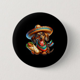 Badge Rond 5 Cm Dachshund joyeux cinco de mayo dachshund