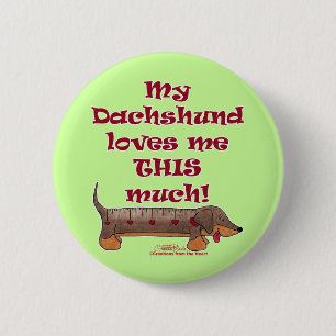 Badge Rond 5 Cm Dachshund Love Meter