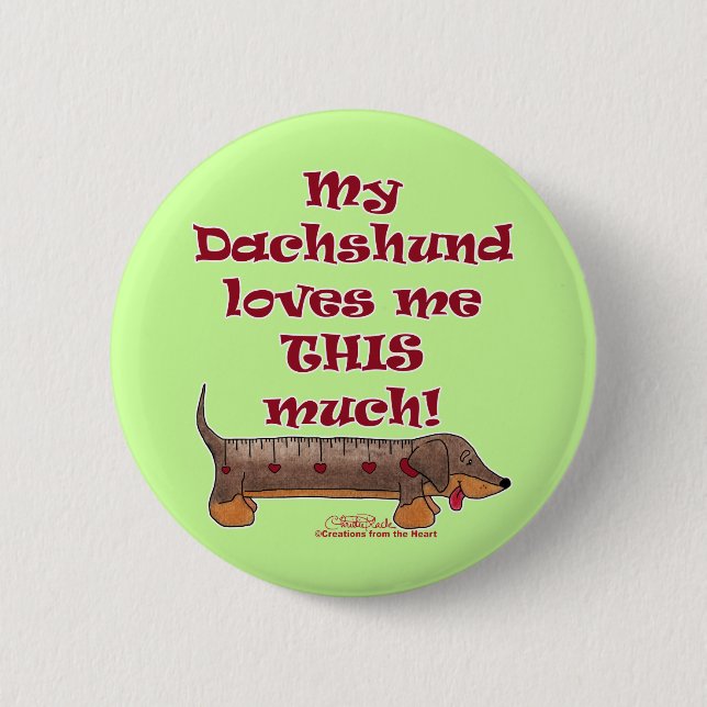 Badge Rond 5 Cm Dachshund Love Meter (Devant)
