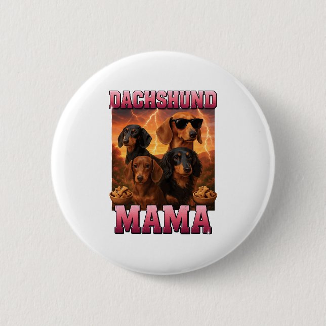 Badge Rond 5 Cm Dachshund Mama (Devant)