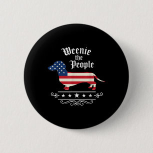 Badge Rond 5 Cm Dachshund Weenie Les Gens Drôle Drapeau Américain 