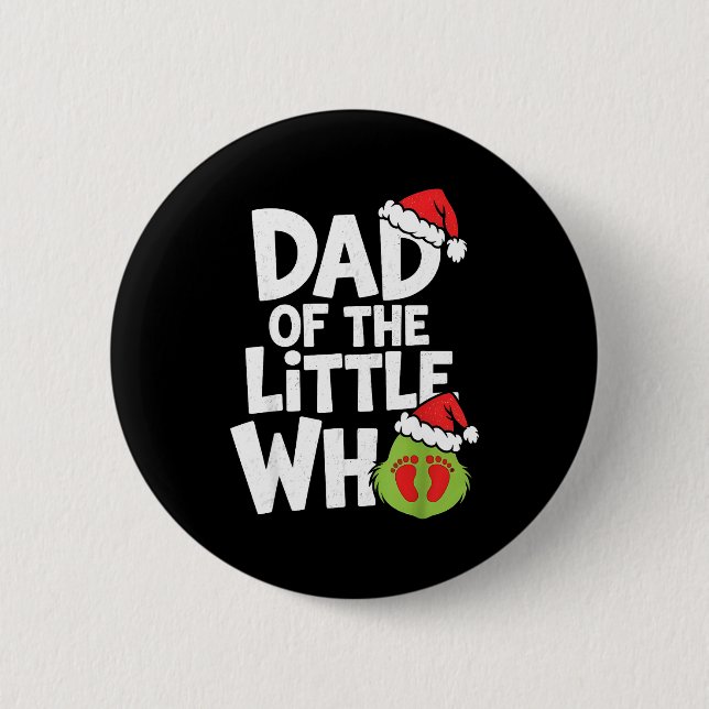 Badge Rond 5 Cm Dad Of The Little Who Funny Christmas Pregnancy An (Devant)