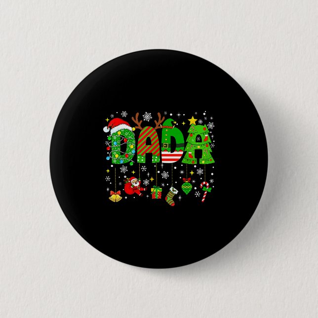 Badge Rond 5 Cm Dada appariement drôle de Noël famille couple Xmas (Devant)