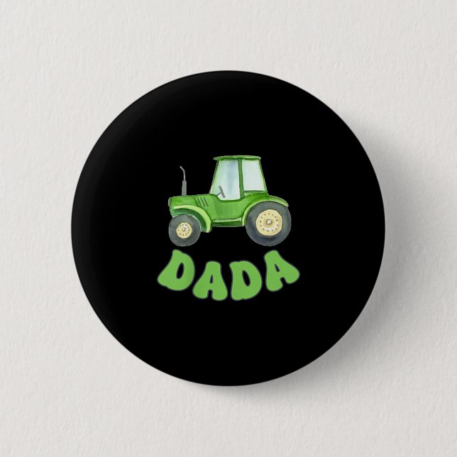 Badge Rond 5 Cm Dada Of The Birthday Boy Tractor Farm Trucks Famil (Devant)