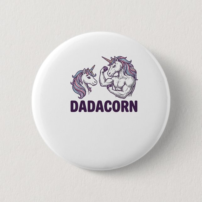 Badge Rond 5 Cm Dadacorn Funny Licorne Papa Conception De T-Shirt  (Devant)