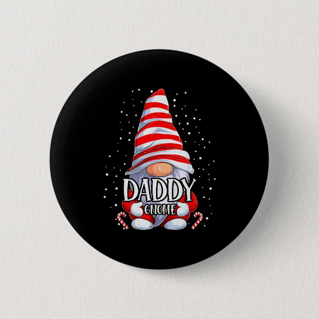 Badge Rond 5 Cm Daddy Gnome Christmas Pajamas Matching Family Grou (Devant)