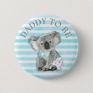 Badge Rond 5 Cm DADDY pour être Baby shower bouton Koala Bear Them