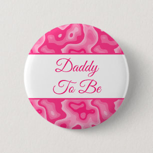 Badge Rond 5 Cm Daddy To Be Girl's Baby Shower Button