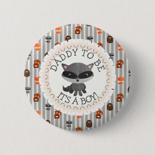 Badge Rond 5 Cm DaddyTo Be Bouton Woodland Thème Aninmal