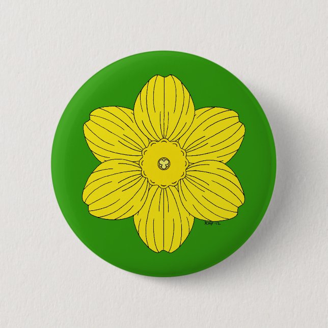 Badge Rond 5 Cm Daffodique héraldique (Devant)