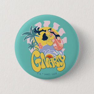 Badge Rond 5 Cm DAFFY DUCK™ Surf - Gnarly