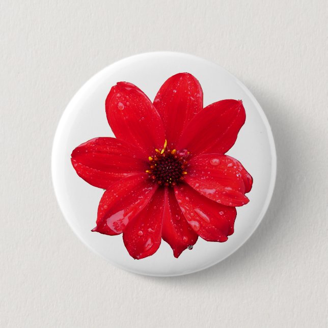 Badge Rond 5 Cm Dahlia dans la pluie (Devant)