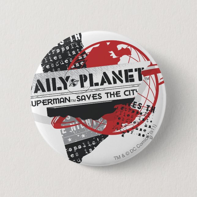 Badge Rond 5 Cm Daily Planet - Saves the City (Devant)
