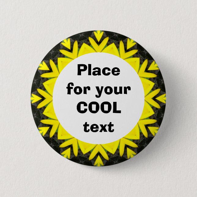 Badge Rond 5 Cm Daisy Mandala Modèle 12 (Devant)