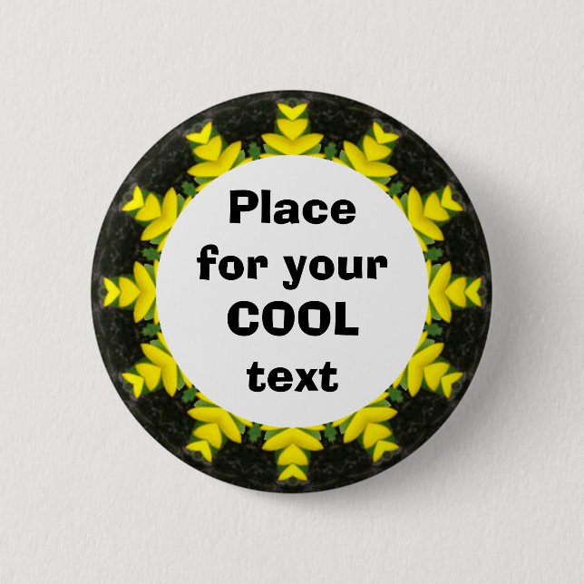 Badge Rond 5 Cm Daisy Mandala Modèle 13 (Devant)