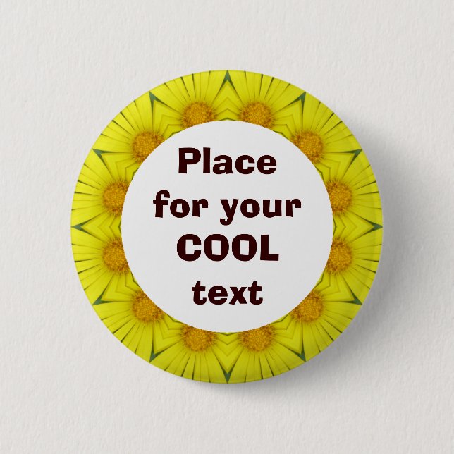 Badge Rond 5 Cm Daisy Mandala Modèle 36 (Devant)