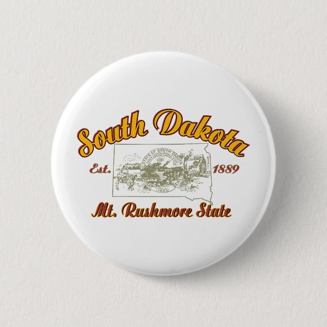 Badge Rond 5 Cm Dakota du Sud (Devant)