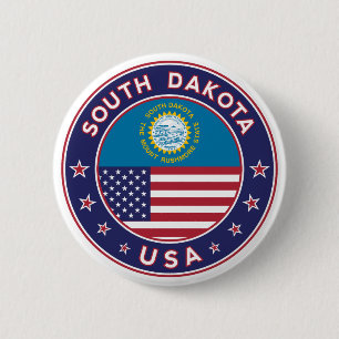 Badge Rond 5 Cm Dakota du Sud
