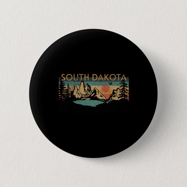 Badge Rond 5 Cm Dakota du Sud  (Devant)
