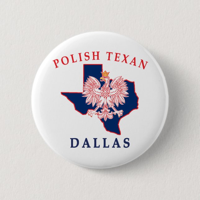 Badge Rond 5 Cm Dallas polonais Texan (Devant)