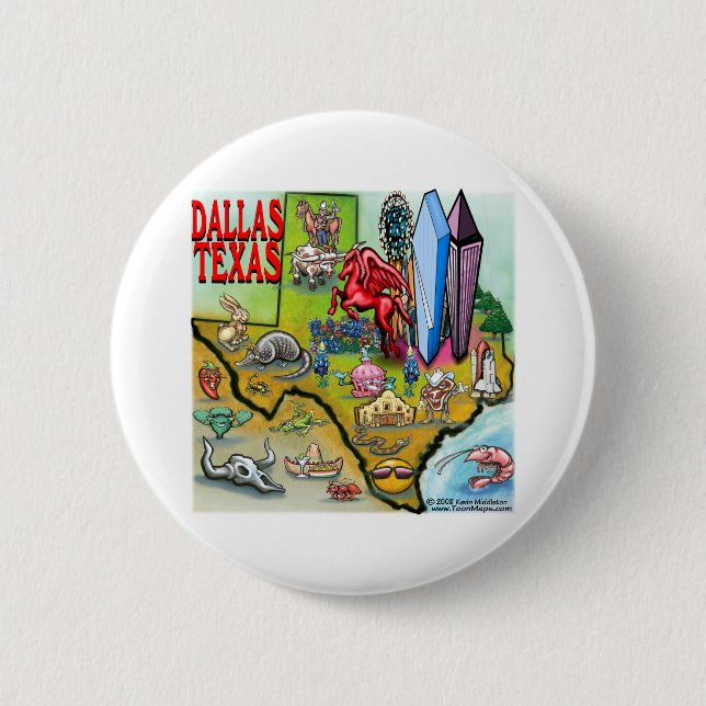 Badge Rond 5 Cm Dallas TX (Devant)