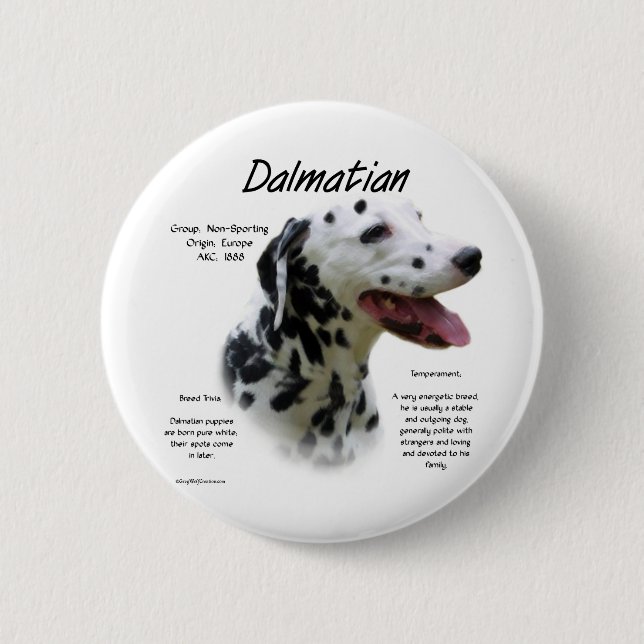 Badge Rond 5 Cm Dalmatien (noir) Conception de l'histoire (Devant)