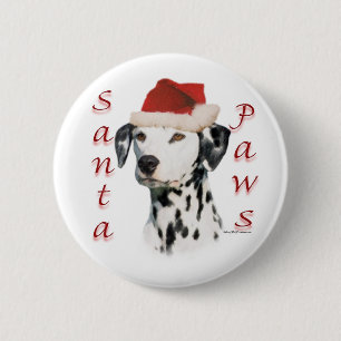 Badge Rond 5 Cm Dalmatien (noir) Père Noël Paws