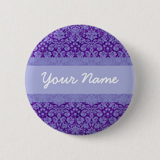Badge Rond 5 Cm Damas pourpres personnalisées