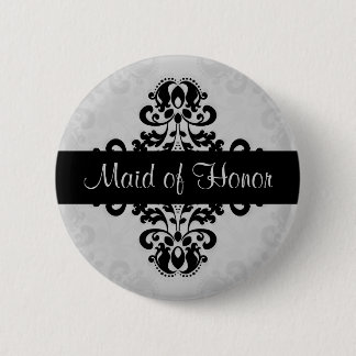 Badge Rond 5 Cm Damask servante d'honneur