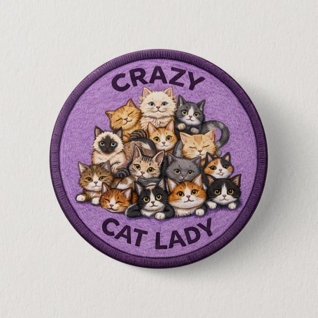 Badge Rond 5 Cm Dame aux chats (Devant)