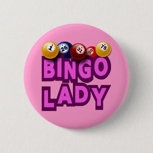 BADGE ROND 5 CM DAME DE BINGO-TEST