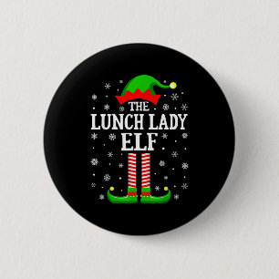 Badge Rond 5 Cm Dame de cantine elfe drôle de Noël famille apparié