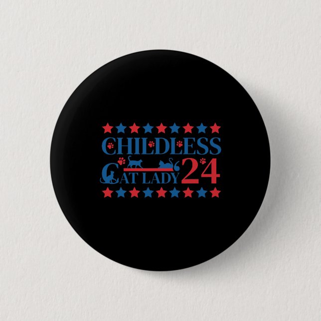 Badge Rond 5 Cm Dame de chat sans enfant 4 (Devant)